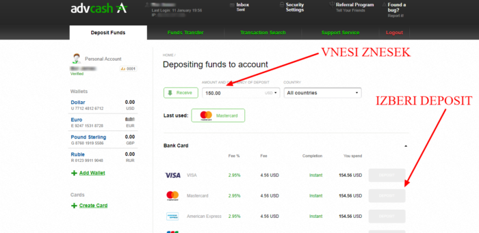 kreditna kartica advcash nakazilo