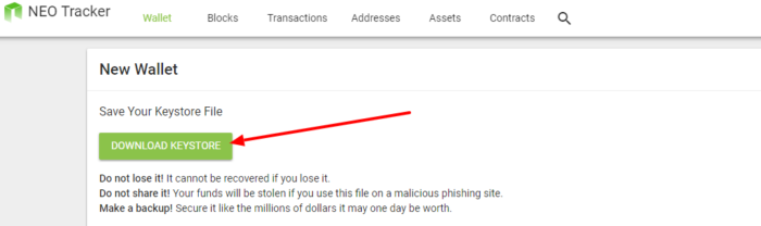 NEO in ETH denarnice za kriptovalute