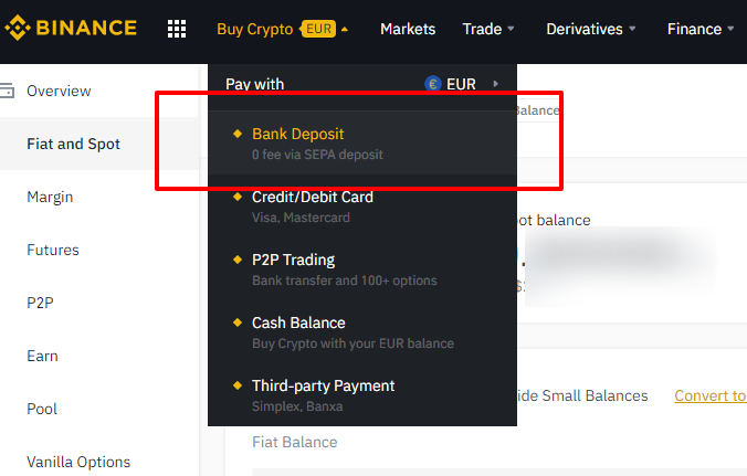 SEPA nakazilo Binance